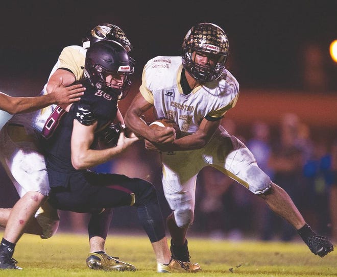 Linebacker Ethan Bridges, shown here ripping the ball out of the hands of a Dixon runner, has become the first player from Croatan High School to earn an invitation to the East-West All-Star game. Bridges, who's headed to UNC-Pembroke to play football, was named to The Daily News all-area team and was the East Central 2-A Conference defensive player of the year. The East-West game is scheduled for July 20 at Robert B. Jamieson Stadium in Greensboro.