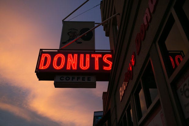 Buckeye Donuts sign on High Street