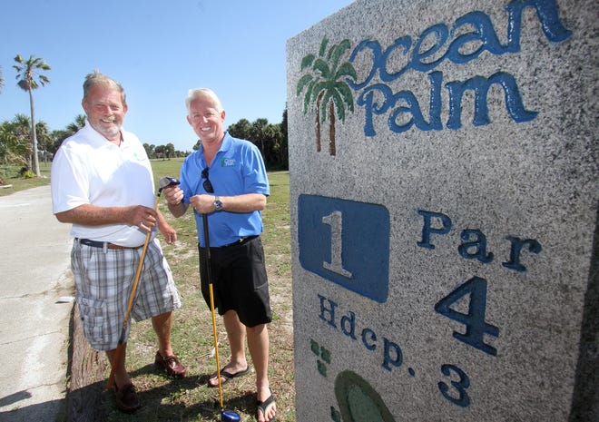 Flagler Golf Management executives Duane McDaniel vice president and Terry McManus president, at Ocean Palm Golf Course in Flagler Beach in early May. the course will hold a ribbon cutting event today. NEWS-TRIBUNE FILE/DAVID TUCKER