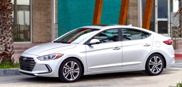 In a crowded field of compact/midsize sedans, the 2017 Elantra stands out as a head-turner. The cabin is equally attractive, and the car’s standard and available safety systems and features put it into a value class of its own. (Hyundai)