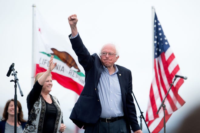 Democratic presidential candidate Sen. Bernie Sanders, I-Vt., and his wife Jane Sanders arrive at a campaign rally on Monday, June 6, 2016, in San Francisco. (AP Photo/Noah Berger)