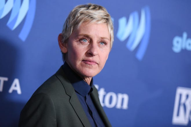 FILE - In this March 21, 2015, file photo, Ellen DeGeneres arrives at the 26th Annual GLAAD Media Awards held at the Beverly Hilton Hotel, in Beverly Hills, Calif. A Georgia real estate agent sued Warner Bros., the producer of "The Ellen DeGeneres Show," on June 2, 2016, claiming the comedian mispronounced her name in order to make a joke about breasts. (Photo by Richard Shotwell/Invision/AP, File)
