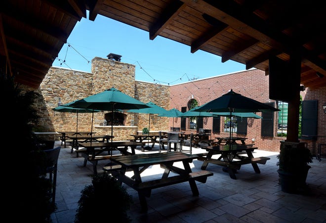 View of the seating area inside the Madison's Courtyard.