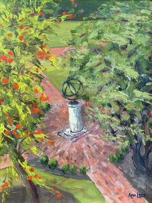 Ann Lees received the Poster Image award from the 2016 Burgwin-Wright Paint-Out. Her painting, "Sundial Pomegranate Tree," will represent next year's Paint-Out on posters and other marketing materials. CONTRIBUTED IMAGE