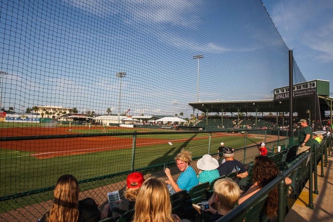 Above is the new netting along the third-base side of the Daytona Tortugas dugout at Jackie Robinson Ballpark in Daytona Beach on Saturday. NEWS-JOURNAL/LOLA GOMEZ
