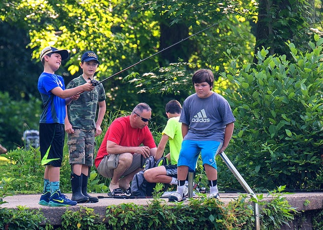 (File) Young fisherman gather for the 2015 Annual Medford Fishing Derby, sponsored by Medford-Vincentown Rotary Club at Medford Park.