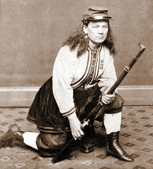 Kady Brownell saw combat in the First Battle of Bull Run (Manassas) and many battles afterwards. NATIONAL ARCHIVES PHOTO