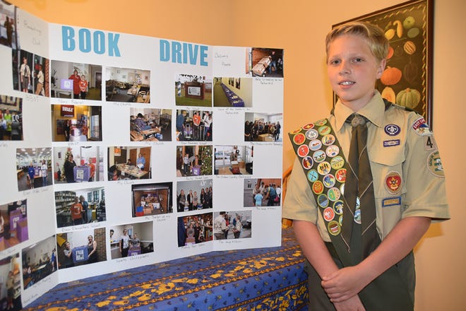 Mathew Mills is an 8th grader who recently became an Eagle Scout after completing his Eagle Scout project to collect 500 books to donate to the Onslow County Partnership for Children. Mathew collected 4,700 books for the Onslow County Partnership for Children.