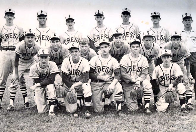 The 1966 Crest Falcons posted an undefeated 18-0 record and captured the 1A state championship under coach Ed Peeler. They would also finish second in 1967. (Courtesy of Harvey Whisnant)
