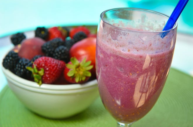 Refreshing mixed berry smoothie made by Annie Foreman, blogger of Real Housewife of Fresno. (John Walker/Fresno Bee/TNS)