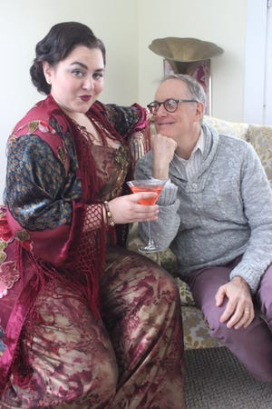 Colleen Welsh is the Chaperone and Bill Kux is the Man in Chair, at the Monomoy Theatre production of 'The Drowsy Chaperone.' COURTESY PHOTO Dawniella Sinder