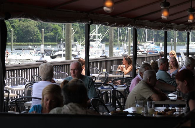 At Nautika in East Greenwich, you can pull up dockside and watch the boats bob lazily while you lunch. 

The Providence Journal, file/Sandor Bodo