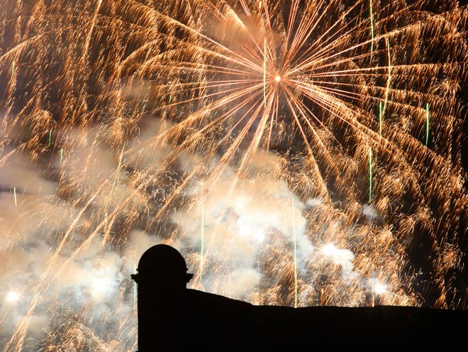 Fireworks erupt over the Nation's oldest fort, the Castillo de San Marcos, in downtown St. Augustine on Sunday, July 4, 2010. A large crowd is expected for St. Augustine's 2016 fireworks display.