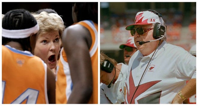 Pat Summitt, left, and Buddy Ryan left indelible marks on college basketball and football, respectively.
