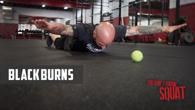 Rick Daman demonstrates another movement that helps increase the range of motion in your back. Blackburns are part of Daman's Perpetual Program, which is geared toward the older generation of Beaver County.