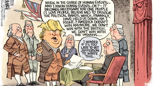 Editorial cartoon: Trump's Declaration of Independence