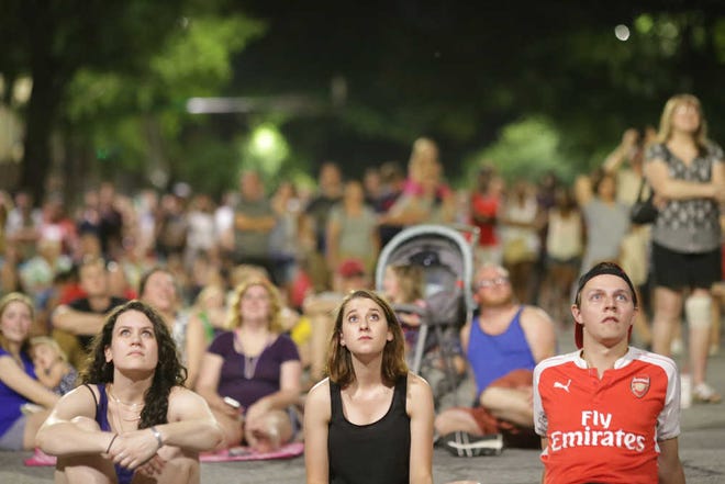 Crowds gather downtown during the Athens Downtown Fireworks Spectacular in Athens, Ga., Friday, July 01, 2016. (Photo/ John Roark, Athens Banner-Herald)