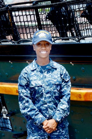 Seaman Dashena Allen, an Oklahoma City native and Millwood High School graduate, serves aboard “Old Ironsides,” the USS Constitution. [Photo provided by U.S. Navy]