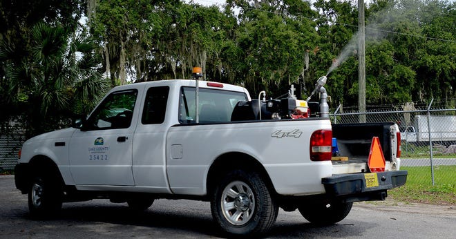 Mosquito repellent is sprayed into the air at Mosquito Management on June 17 in Tavares. Lake County officials will be looking at ways to combat mosquitoes after the first case of Zika was reported in the county this week. (Amber Riccinto/ Daily Commercial)