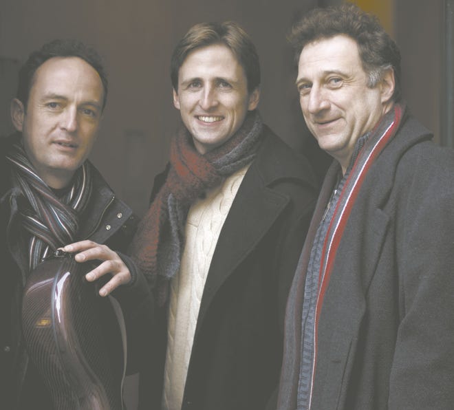 The Vienna Piano Trio includes, from left, Matthias Gredler, cello; David McCarroll, violin; and Stefan Mendl, piano. They will perform Monday and Tuesday as part of the Newport Music Festival.