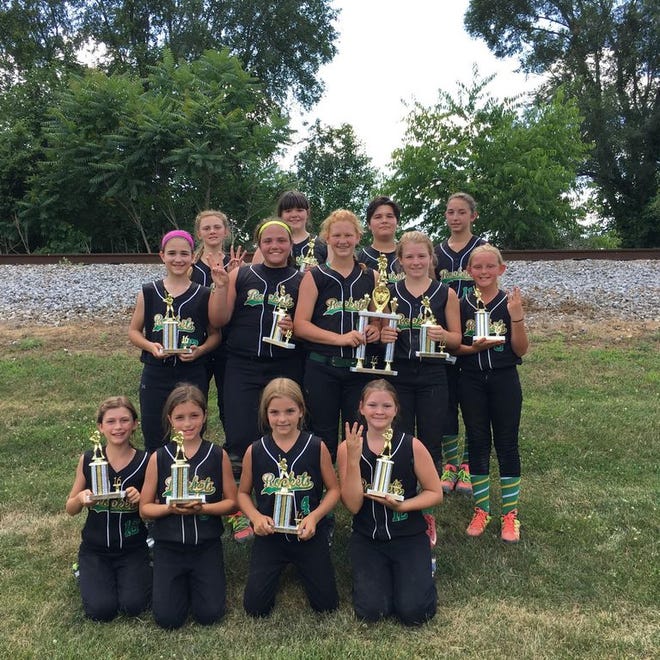 Conotton Valley placed 3rd out of 21 teams in the Tuscarawas County softball league Sunday.The team members are FRONT Katie Schaar, Daphne Stuber Chloe Stuber and Chloe Blick. MIDDLE Colette Brown,Ellie Bower, Sarah Schaar, Tabitha Stuber and Jordyn Braun. BACK Emily Siedel, Sam Myer, Kat McBee and Kendall Schaar. The team was coached by Mike and Rachael Stuber.