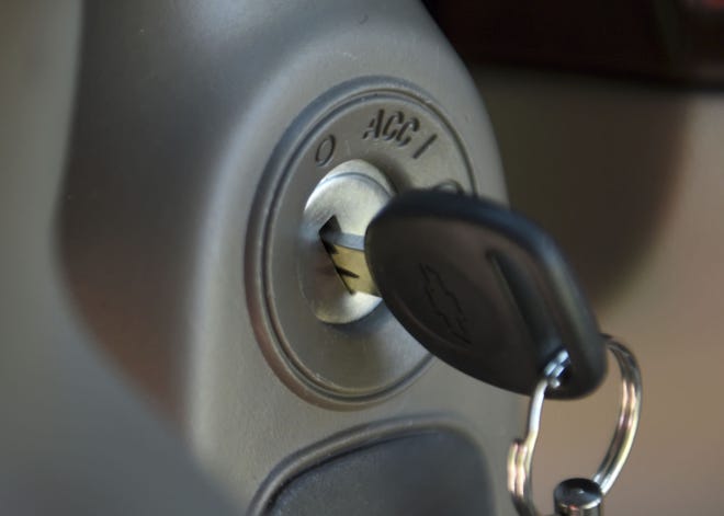 FILE - This Tuesday, April 1, 2014, file photo shows a key in the ignition switch of a 2005 Chevrolet Cobalt in Alexandria, Va. On Wednesday, July 13, 2016, a federal appeals court ruled that people injured in crashes caused by faulty General Motors ignition switches can sue the company even if they were hurt before GM’s 2009 bankruptcy filing. The ruling means that many pre-bankruptcy claims can proceed, including lawsuits alleging that GM’s actions caused the value of its cars to drop. (AP Photo/Molly Riley, File)