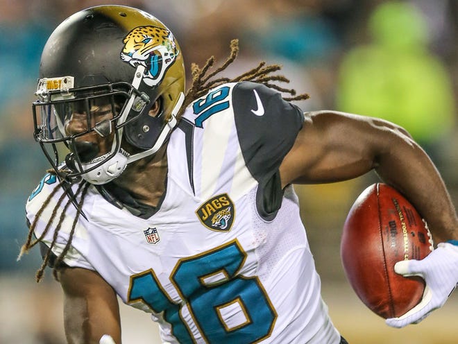 This is a 2014 photo of Denard Robinson of the Jacksonville Jaguars NFL football team. This image reflects the Jacksonville Jaguars active roster as of Wednesday, May 28, 2014 when this image was taken. (AP Photo)