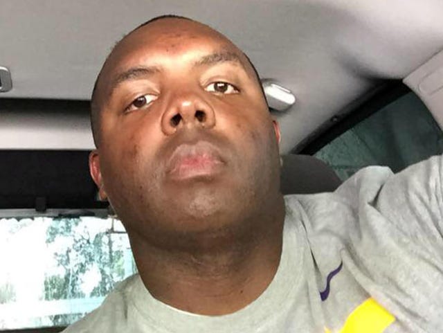 Baton Rouge police officer Montrell Jackson, who was killed in the shooting attack, is seen in a photograph from his social media account. Montrell Jackson/Facebook via REUTERS