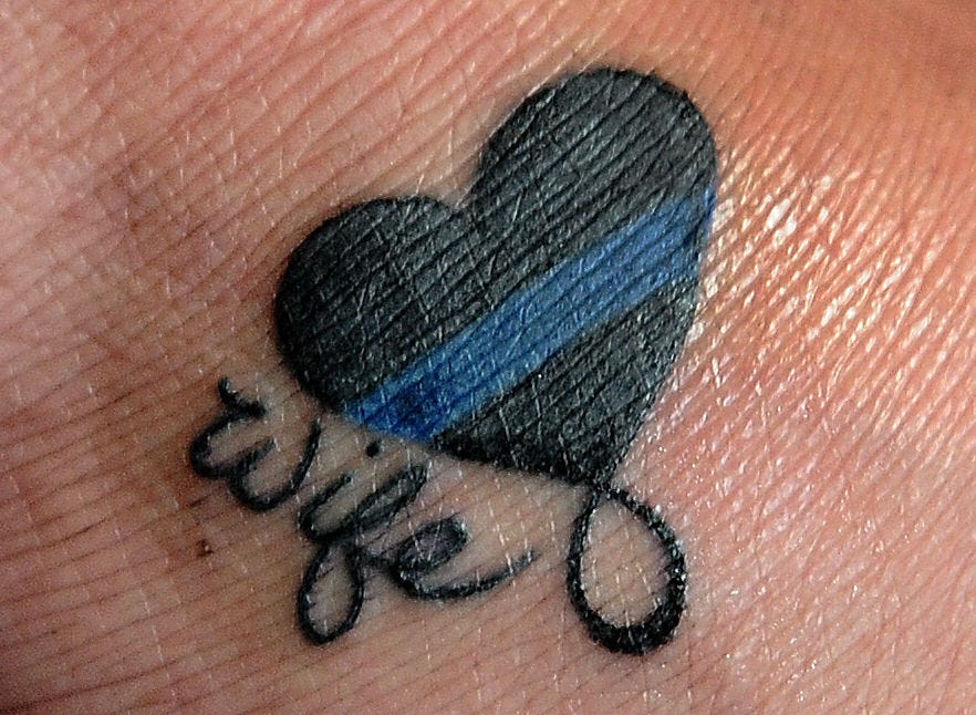 thinblueline Placement  Wife tattoo Small police tattoo ideas Cop  tattoos