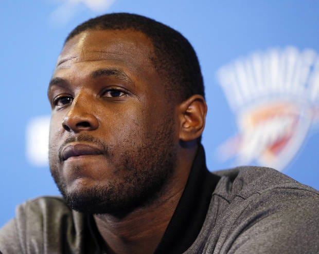Dion Waiters chats with the media during his exit interview in June. (Photo by Nate Billings)