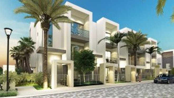 Rendering of Moderne Boca, a townhouse community under construction now in Boca Raton. (Contributed)