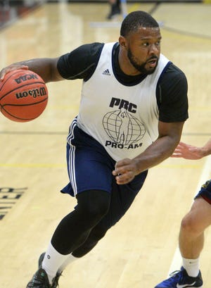 Beaver Falls' Lance Jeter plays in the Pro-Am basketball summer league in Robinson Township in 2016. Jeter is back home after winning his second Dutch Basketball League MVP last season.