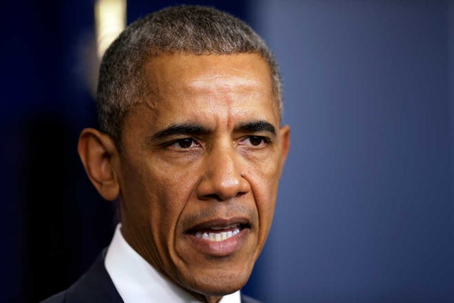 President Barack Obama speaks in Washington on Sunday.