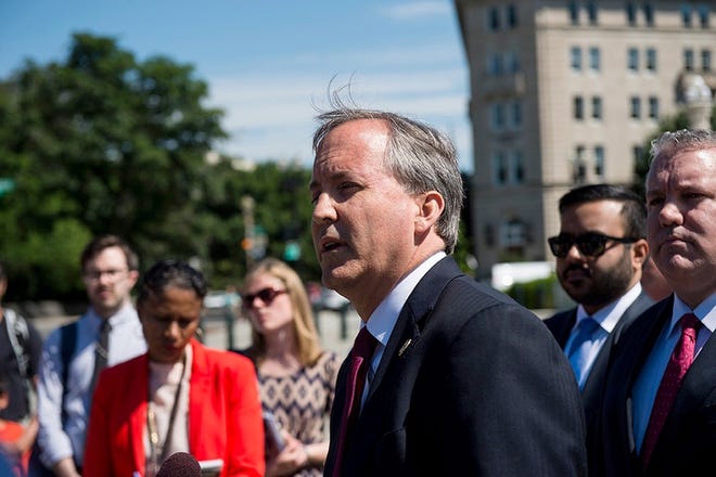 Texas Attorney General Ken Paxton on Wednesday declared his support for presidential candidate Donald Trump.