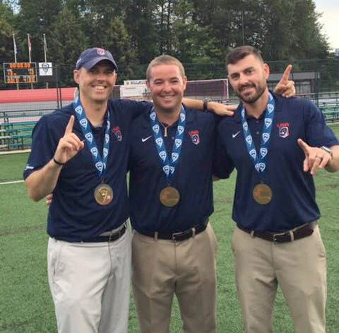 Courtesy photo

USA U19 men's lacrosse coaches, from left, Nick Myers, Pete Toner and Pat Myers.