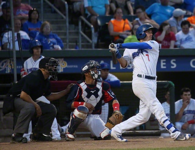 Former Portsmouth High School baseball standout Mike Fransoso is batting .312 with a pair of home runs for the Rockland Boulders this summer.

Drew Wohl/Rockland Boulders