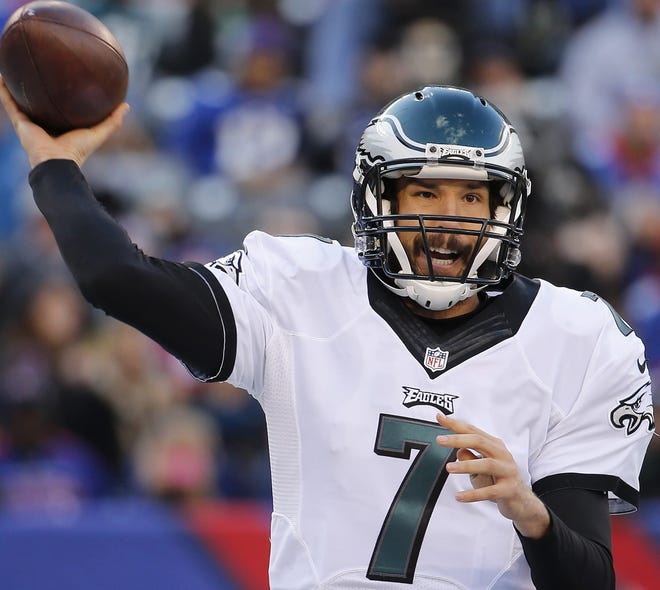 Philadelphia Eagles quarterback Sam Bradford is expected to start this year, but rookie Carson Wentz (below) is the future of the team. If Bradford should struggle, the Eagles could make a change. (AP Photo/Julio Cortez)