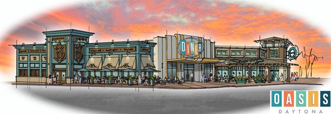 This rendering shows one of the retail centers planned at Oasis Daytona, where developer Minto Communities has announced plans to double the project's size to 6,900 homes. Provided photo