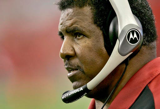 FILE - In this Nov. 19, 2006, file photo, Arizona Cardinals head coach Dennis Green watches from the sidelines during the second quarter of an NFL football game against the Detroit Lions in Glendale, Ariz. Green, a trailblazing coach who led a Minnesota Vikings renaissance in the 1990s and also coached the Cardinals, has died. He was 67. Green"™s family posted a message on the Cardinals website on Friday, July 22, 2016, announcing the death.(AP Photo/Matt York, File)