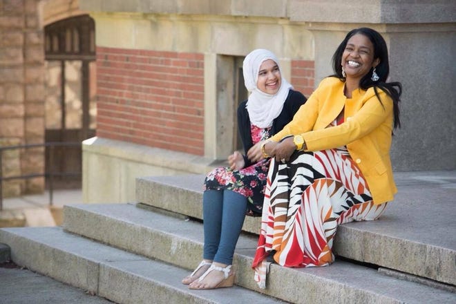 Sumaiyea Uddin, left, is pictured with RPS Principal Magdalana Reis. Reis will be back for a second year at RPS.