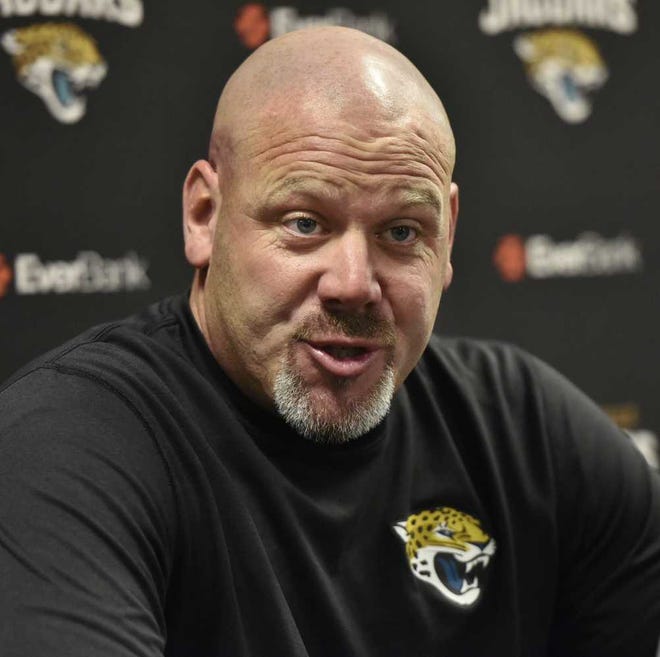 Will.Dickey@jacksonville.com--01/22/16--Former Jaguars defensive line coach Todd Wash has been promoted to defensive coordinator. He talks to the news media Friday, January 22, 2016 at EverBank Field in Jacksonville, Florida. (The Florida Times-Union, Will Dickey)