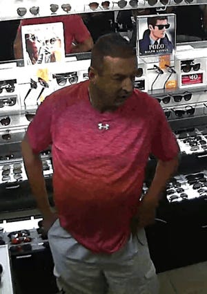 According to the Sarasota Police Department, this man stole $400 worth of sunglasses from Sunglass Hut at 440 St. Armands Circle on the afternoon of July 4. PROVIDED BY SARASOTA POLICE