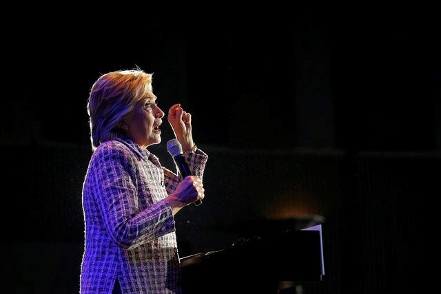 U.S. Democratic presidential candidate Hillary Clinton rallies campaign volunteers in Charlotte, North Carolina, U.S. July 25, 2016. REUTERS/Brian Snyder