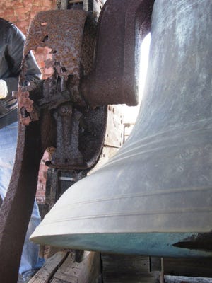 The Rogers School Bell will be removed from its tower on Saturday morning. SUBMITTED