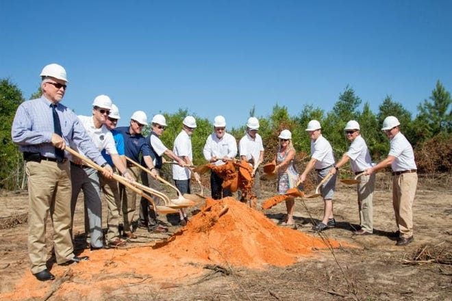 Fabbro Marine officials broke ground Wednesday at their new facility in the Santa Rosa County Industrial Park East.