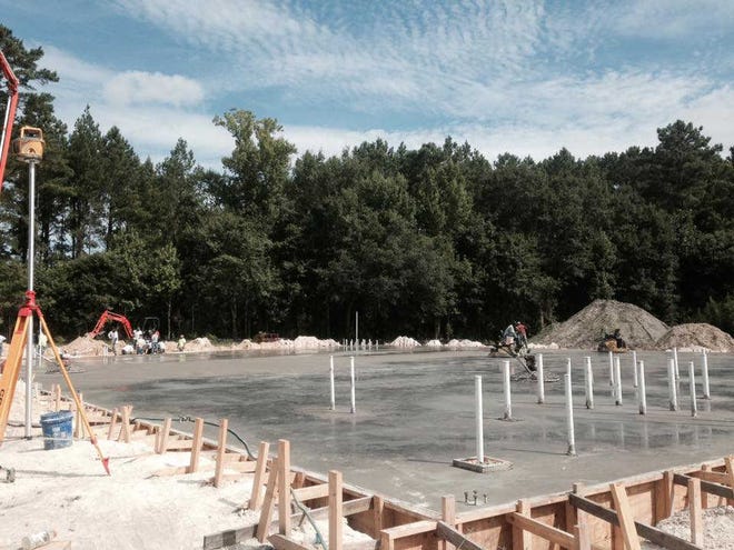 Courtesy of Step of Faith Christian Academy Construction has begun on Step of Faith Christian Academy's $1.1 million gymnasium. The 15,000-square-foot facility is expected to open in November.