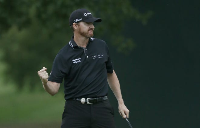 Jimmy Walker reacts after winning the PGA Championship at Baltusrol Golf Club in Springfield, N.J., on Sunday. AP Photo