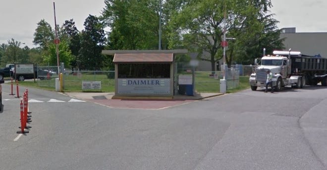 The entrance to Daimler's Gastonia logistics and components plant, which will lose 115 more workers before Aug. 12. GOOGLE MAPS