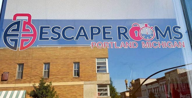 The sign outside of Escape Rooms Portland Michigan on Monday afternoon. The new business is expected to open later this month.