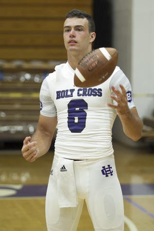Holy Cross senior quarterback Peter Pujals was named to the preseason All-Patriot League team. T&G File Photo